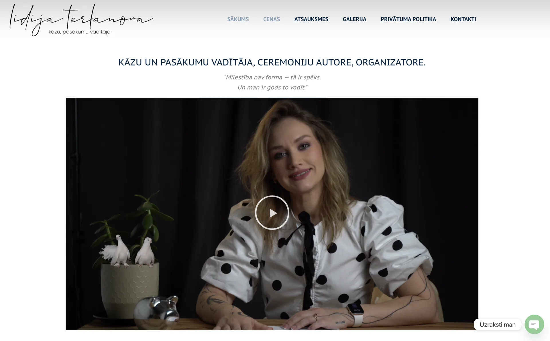 Kāzu lapa ar video